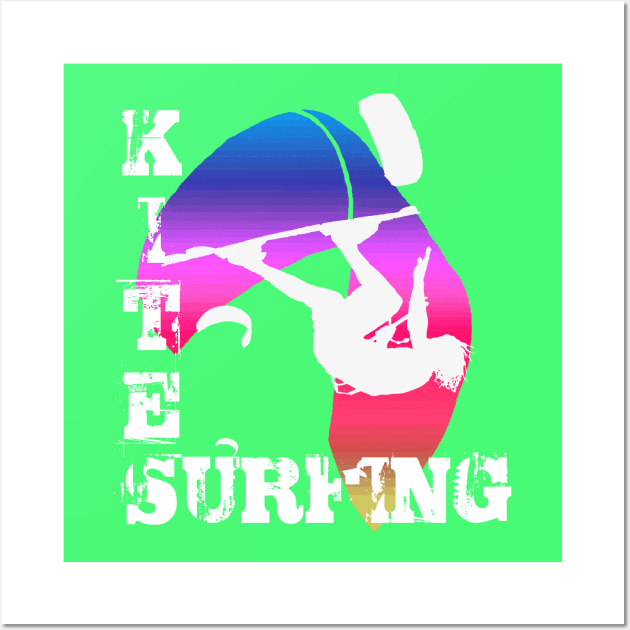 Kite Surfing WIth Freestyle Kitesurfer And Kite 18 Wall Art by taiche